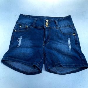 Classic Blue Girl High Waisted Denim Shorts Size 9
